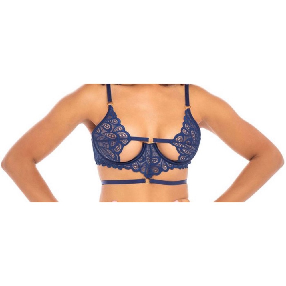 Oh Lala Cheri blue open bra size M